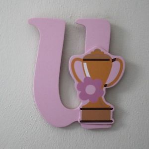 8" U Pony Multicolor Hanging Letter Nursery Wall Decor Baby Name Company Kids