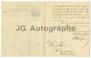 E D Morgan Civil War Union Army General Gov of NY Autographed Letter