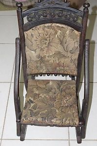 RARE Antique Victorian Era Eastlake Folding Rocking Chair Childrens