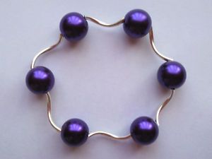 Costume Jewellery Purple Pearl Silver 925 Set Necklace Earrings CC16N