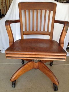 Binghamton Chair Company New York Morris Chairs Antique Windsor   181357513 Antique Swivel Solid Oak Office Chair Made By W H  