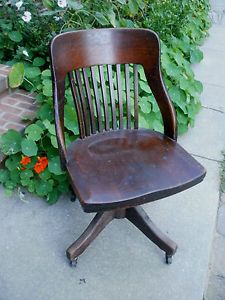 Vintage Antique Oak Office Desk Table Chair Industrial Cast Iron