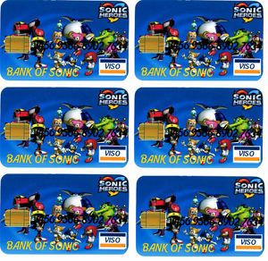 Sonic Hedgehog Heroes Credit Cards Party Bag Fillers X6