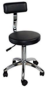 Hydraulic Stool with Backrest Beauty Salon Spa Massage Facial Chair ST002C Black