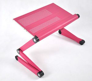 Adjustable Vented Laptop Tablet Book Desk Portable Bed Tray Stand Table LA1 Pnk