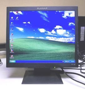 3 5 Stars Planar PL1700 BK 17" Flat Screen LCD Desktop Computer Monitor Sq Stand