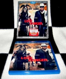 DVD The Lone Ranger Disney Blu Ray DVD Digital Copy w Jacket Texas Rangers Guns 786936836370