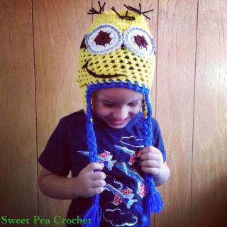 Despicable Me Minion Crochet Knit Hat Newborn Baby Toddler Hat Photo Prop