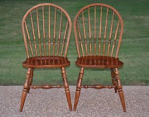 Ethan Allen Country Crossings Maple Dining Chairs Windsor 17 6400 227 Cinnamon