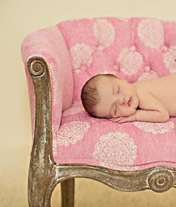French Baroque Damask Accent Vanity Chair Pale Pink Babies Girls Room New 0