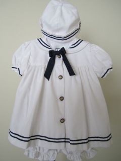 Lito Baby Girl's Patriotic Dress Set XL Navy Sailor Childs Kids July 4th USA