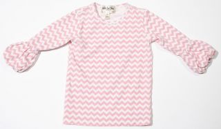 Matilda Jane Good Hart Adahleen Louise Puffer Pink Chevron Tee Top Shirt 4 4T Ka