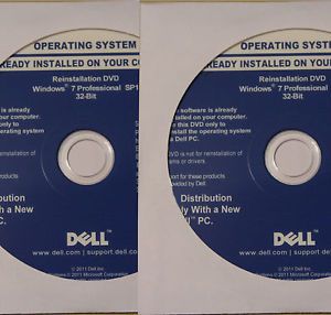 2 Dell Windows 7 Professional 32bit DVD 2 Serial Product Keys A Hard Drive