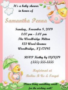 Duck Ducky Baby Shower Invitations Party Supplies Girl