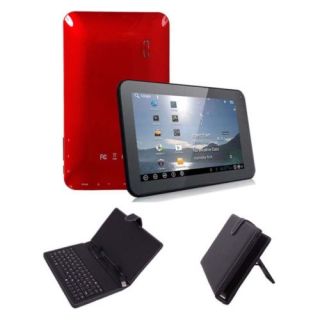 New 7" VIA8850 Android 4 0 Tablet 4GB Camera Red USB 2 0 Keyboard Case Bundle 858937003980