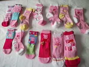 New Girls Peppa Pig Nick Jr Socks Assorted 12M 24M 2T 3T 4T 5T 6 7 8 Flat SHIP
