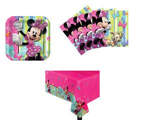 Minnie Mouse Birthday Party Supplies Kit Table Set for 16 24 or 32 Table Cover