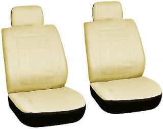 6 Piece Solid Tan Front Car Seat Cover Set Bucket Chairs 