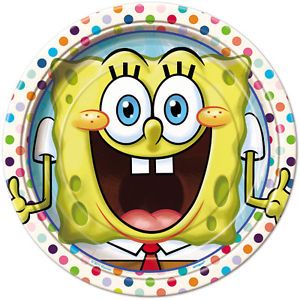 Spongebob Squarepants 8 Large Lunch Dinner Plates Birthday Party Supplies