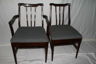 Mid Century Art Deco Solid Rosewood Set of Six Dining Chairs Circa 1940'S