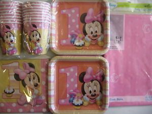 Minnie Mouse 1st Disney Birthday Party Supply Set Kit 16