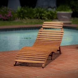 Acacia Wood Chaise Lounge Chair Patio Garden Lawn Yard Pool Deck Furniture New