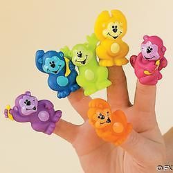 12 Neon Monkey Finger Puppets Luau Party Favor Birthday Supply Zoo Safari