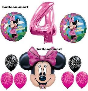 Disney Minnie Mouse 4th Birthday Pink Damask Balloons Decorations 4 Four Party