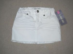 Target Cherokee White Denim Jean Skirt Sz XS Extra Small 4 5 Toddler Girl