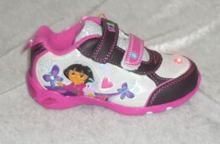 Dora The Explorer Light Up Athletic Shoes Toddler Girls Sizes 5 6 7 8 9 New