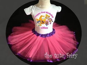 Bubble Guppies Birthday Girl Set Outfit Tutu Shirt Name Age Personalized Girl