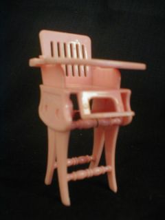 Ideal High Chair Pink Dollhouse Rocker Doll House Mini Works REDUCED $$$