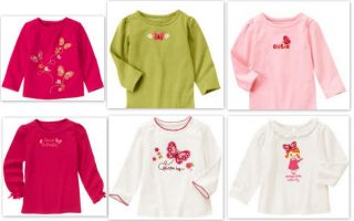 Gymboree Butterfly Girl Long Sleeve Pink Green WHITE18 24 2T 3T 4 4T 5T