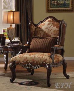New Remington Elegant Traditional Deep Cappuccino Finish Wood Accent Chair