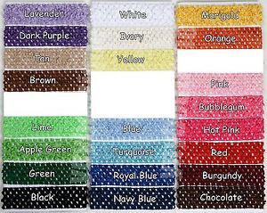 Lot 12 Crochet Headbands Baby Girls 1 5” U Pick Colors