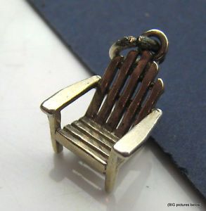 Vintage Necklace Pendant Bracelet Charm 925 Adirondack Chair Sterling Silver