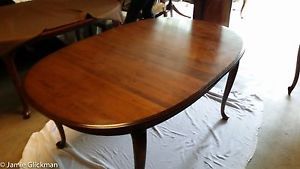 8 Piece Ethan Allen Dining Room Set 102" Table 6 Chairs Hutch