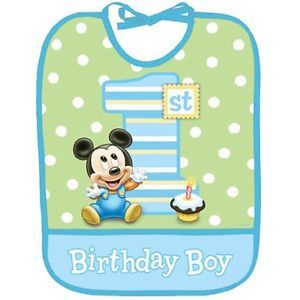 Disney Mickey Mouse 1st Birthday Bib Baby Boy Party Supplies Favors