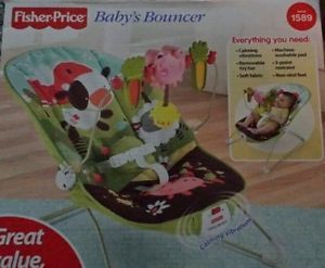 Fisher Price Baby's Bouncer NIP Boy Girl Infant Chair Farm Animals