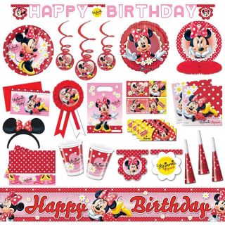 Disney Minnie Mouse Red Polka Dots Tableware Decorations All Under One Listing