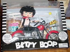 Biker Talking Betty Boop Harley Davidson Motorcycle 1999 Mint in Box