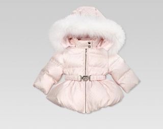 Gucci Baby Girls Hooded Down Winter Jacket Coat Sz 6 9 MO $795 Authentic