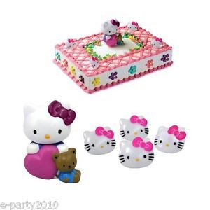 5pc Hello Kitty Cake Topper Kit Birthday Party Supplies Favors Decorations