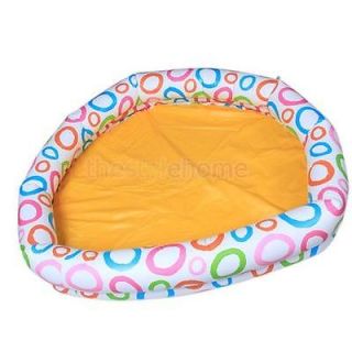Big Inflatable Kids Yellow Base White Ring Water Play Pool with Round Shape New