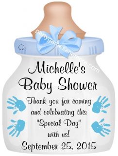 Unique Personalized Baby Shower Party Favor Gift Tags Shaped Like Bottle Cute