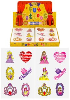 48 x Childrens Princess Temporary Tattoos Childrens Party Bag Fillers