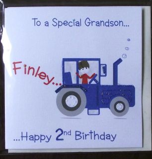Personalised Handmade Tractor Birthday Card Grandson Son ETC1ST 2nd 3rd 4th