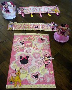 Minnie Mouse Party Pinata Door Decor Banner Birthday Baby Shower
