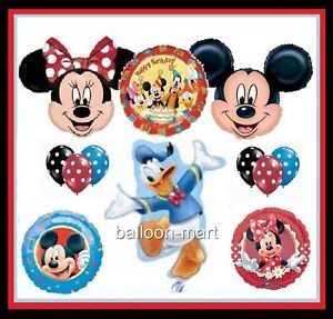 Disney Mickey Minnie Mouse Donald Duck Polka Dots Party Balloons Birthday Supply