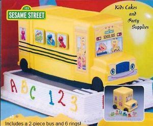 Sesame Street Step Above School Bus Cake Kit Topper Party Supplies Elmo